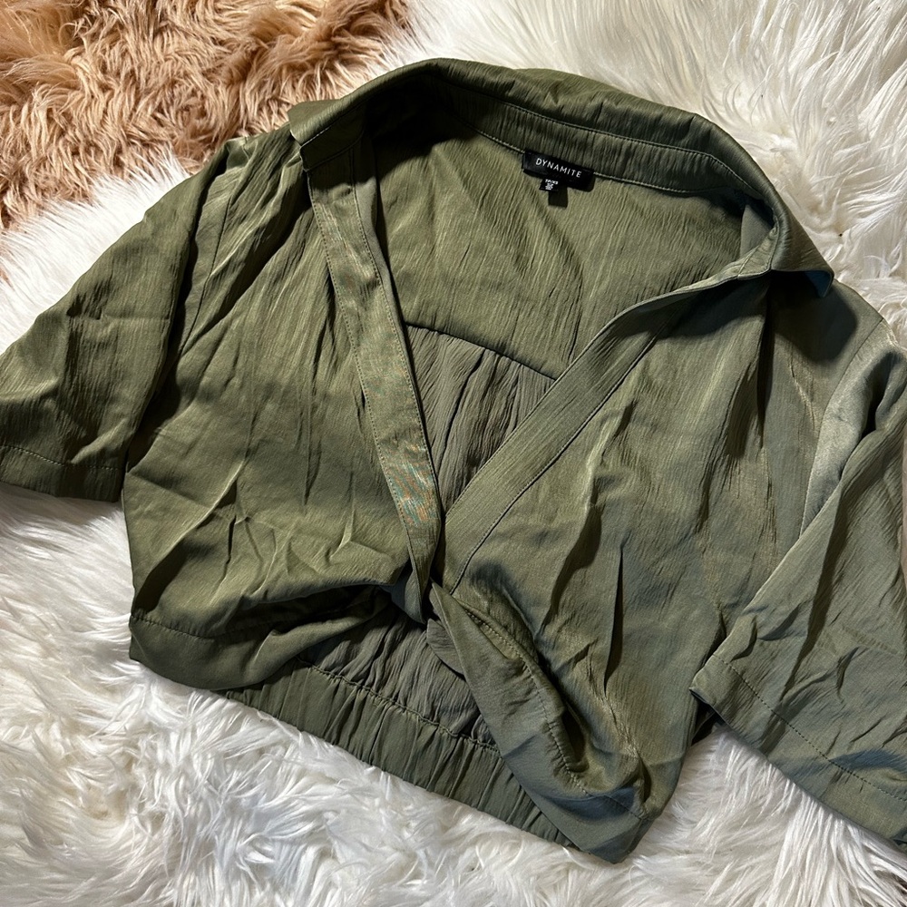 Front Knot Sage Top